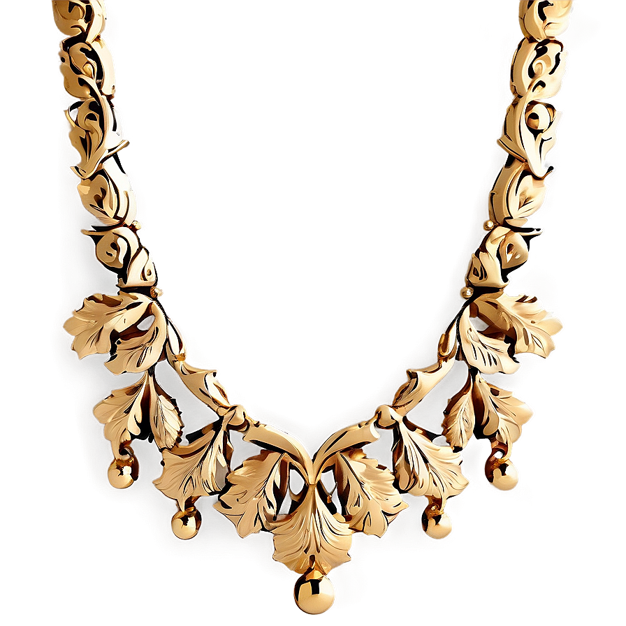 Engraved Gold Necklace Png 90 PNG image