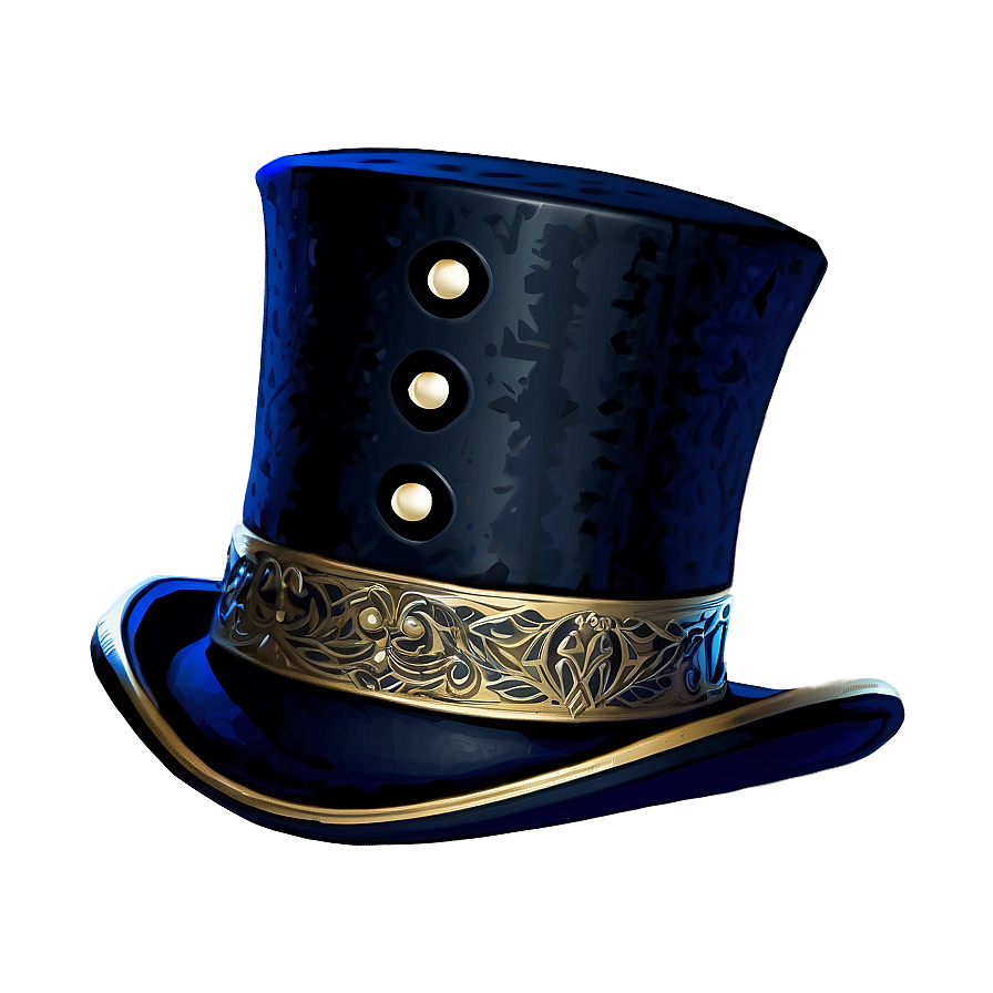 Engraved Vintage Top Hat Png Ilh PNG image
