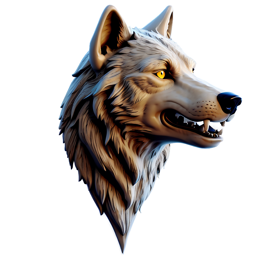 Engraved Wolf Head Symbol Png Uev PNG image