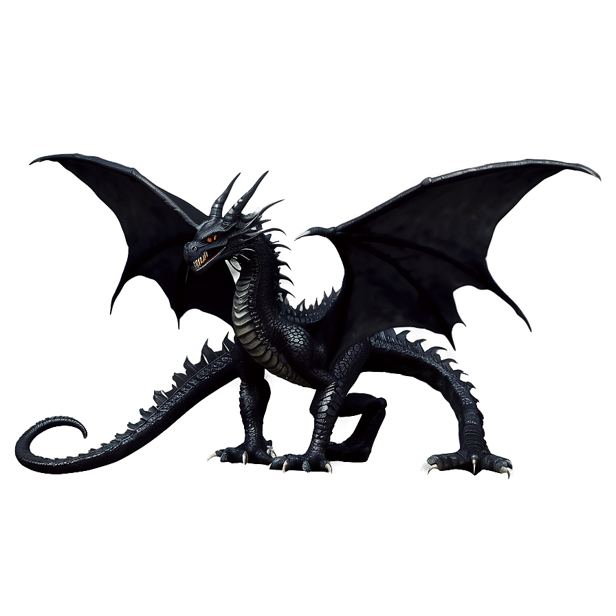 Enigmatic Black Dragon Png Lym PNG image