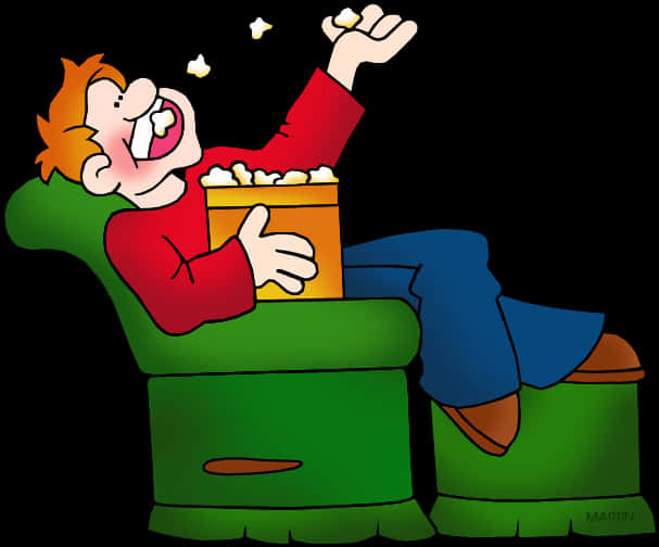 Enjoying Popcorn Clipart PNG image