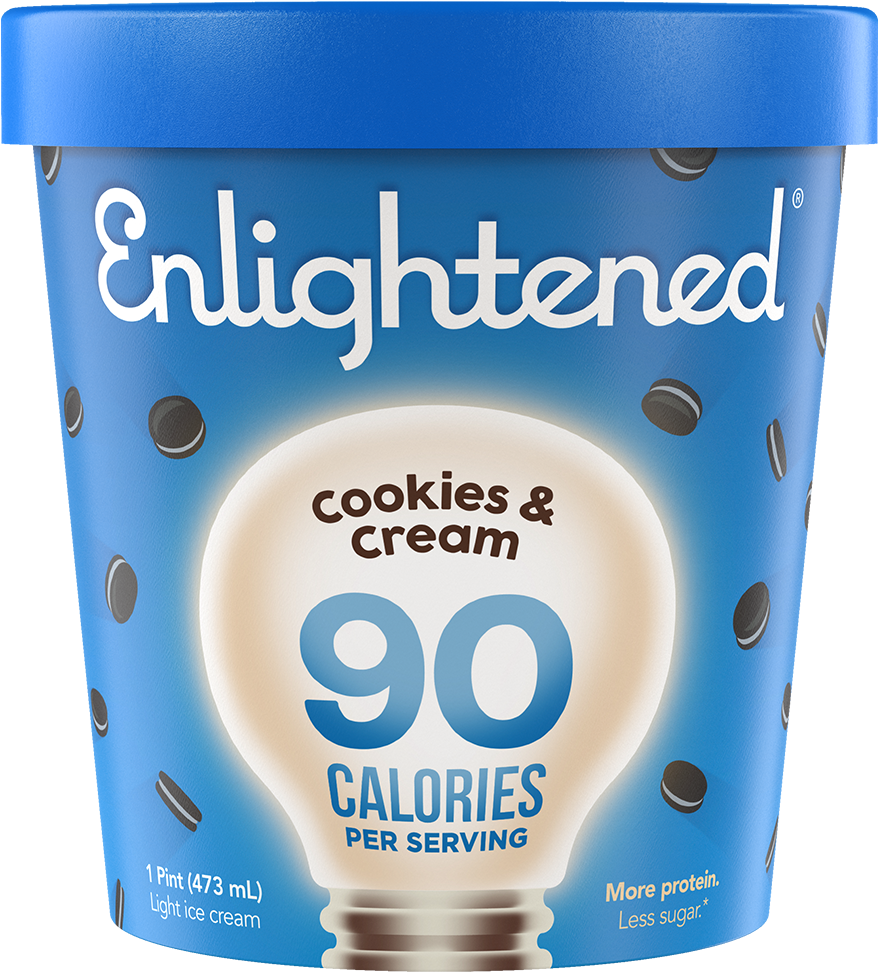 Enlightened Cookies Cream Ice Cream PNG image