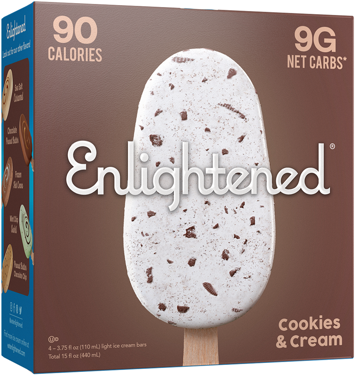 Enlightened Ice Cream Bar Cookiesand Cream PNG image