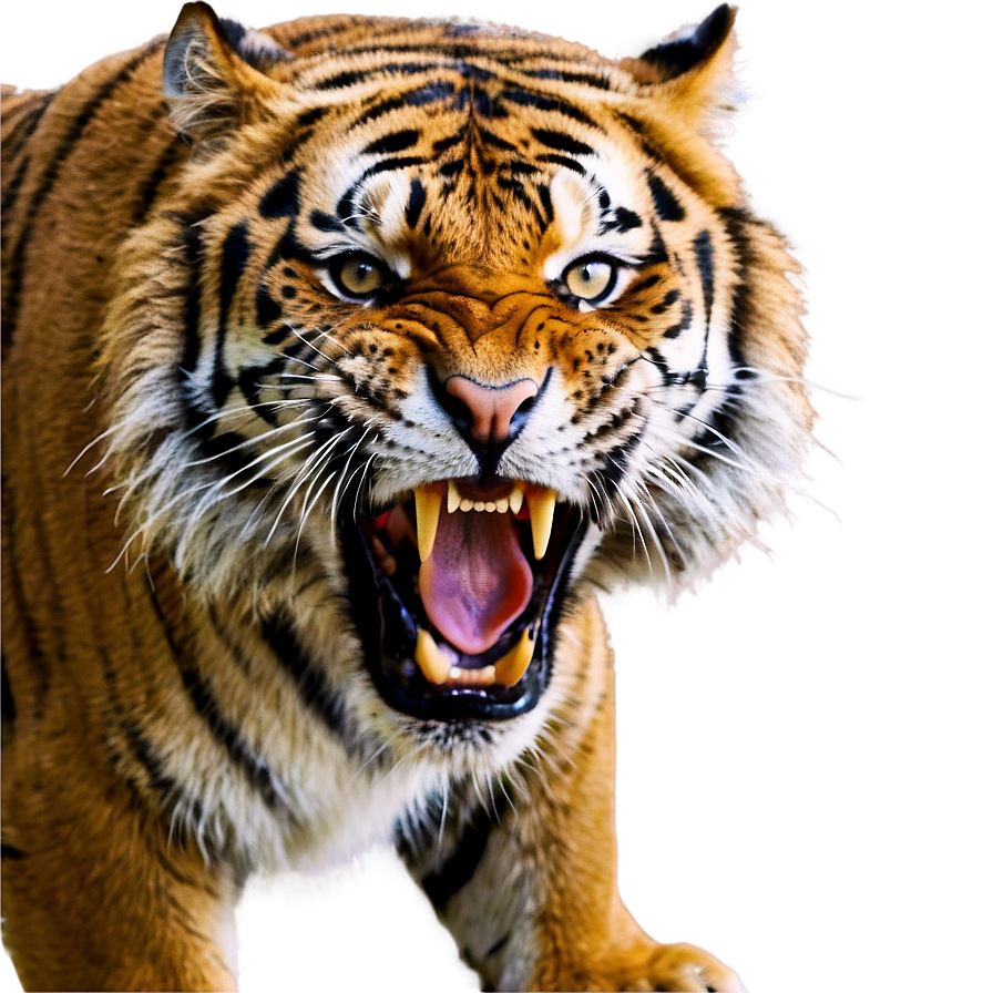 Enraged Tiger Close-up Png 06252024 PNG image