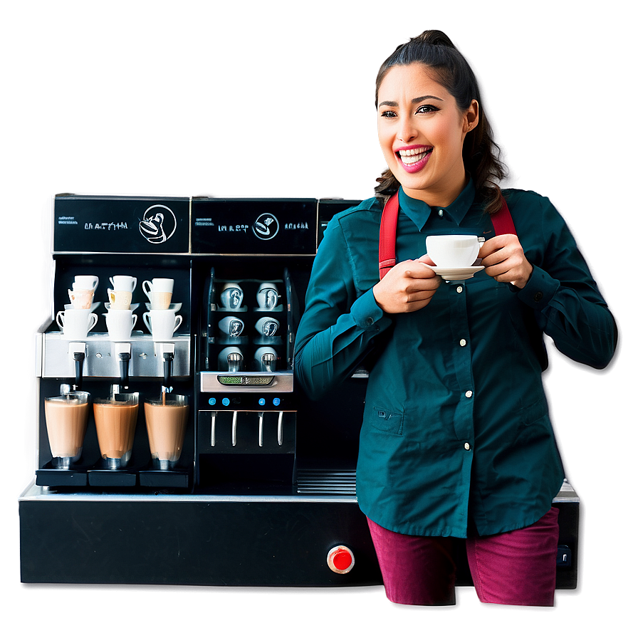 Enthusiastic Barista Portrait Png 06272024 PNG image