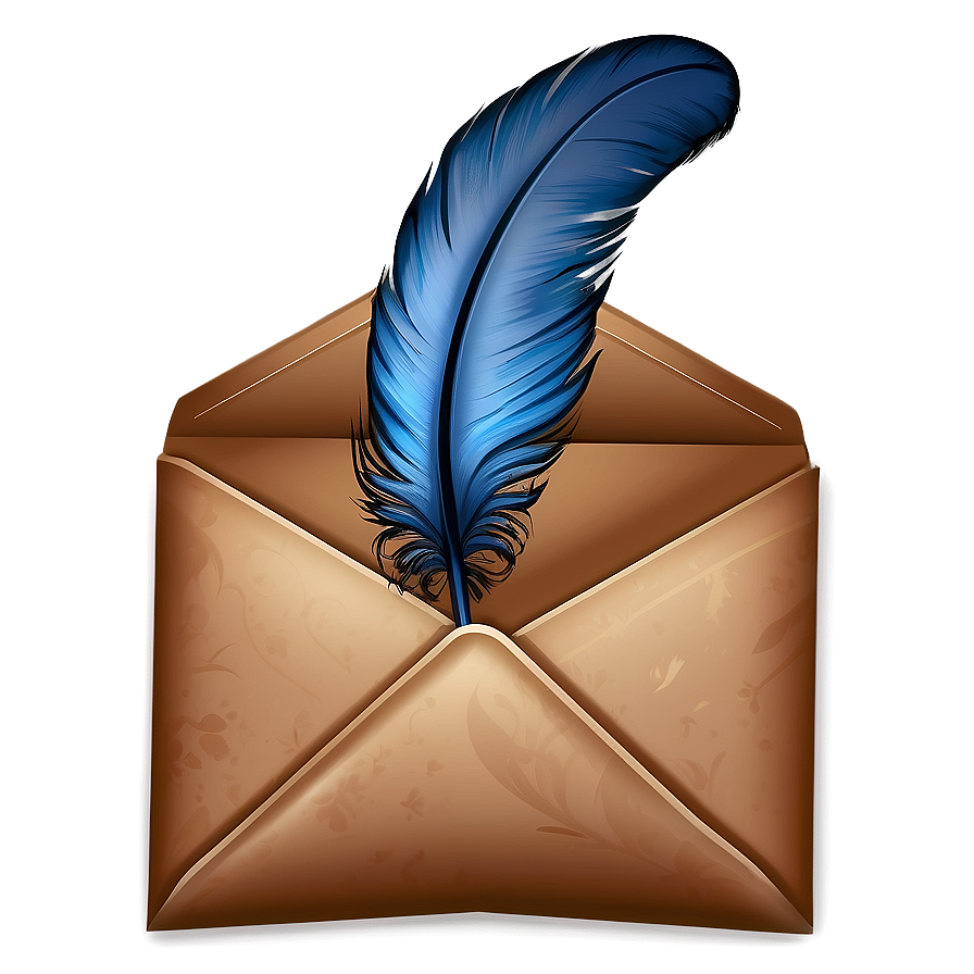 Envelope With Feather Png 05252024 PNG image