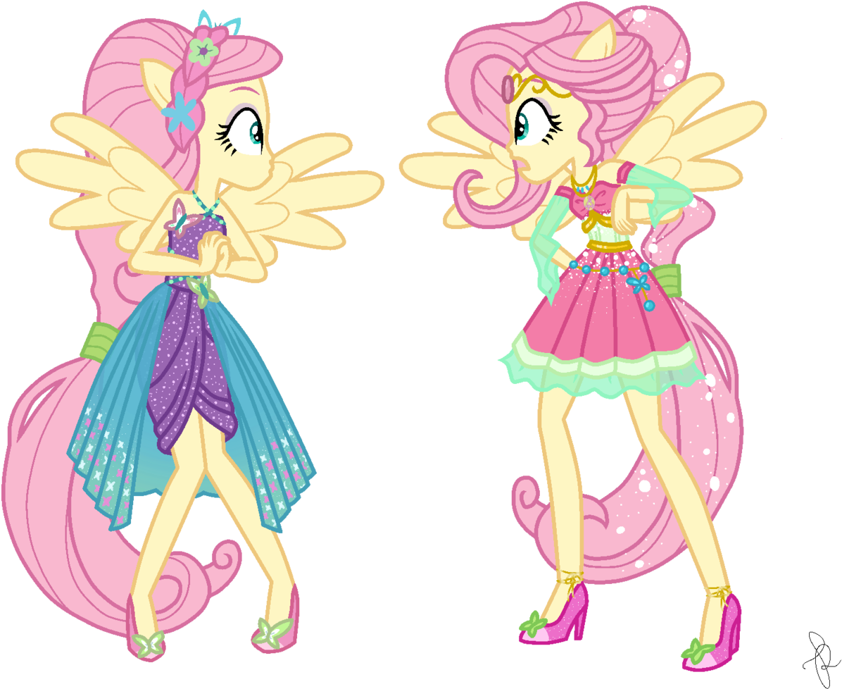 Equestria Girls Fluttershy Variants PNG image