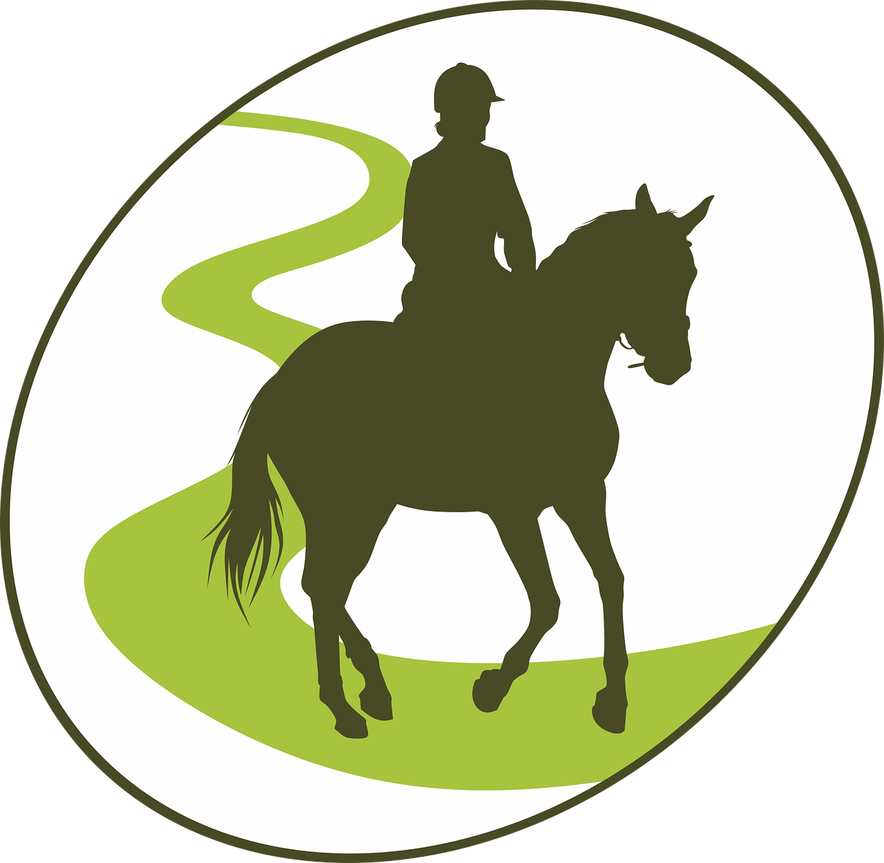 Equestrian_ Silhouette_on_ Trail PNG image