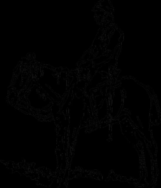 Equestrian_ Silhouette_ Outline PNG image