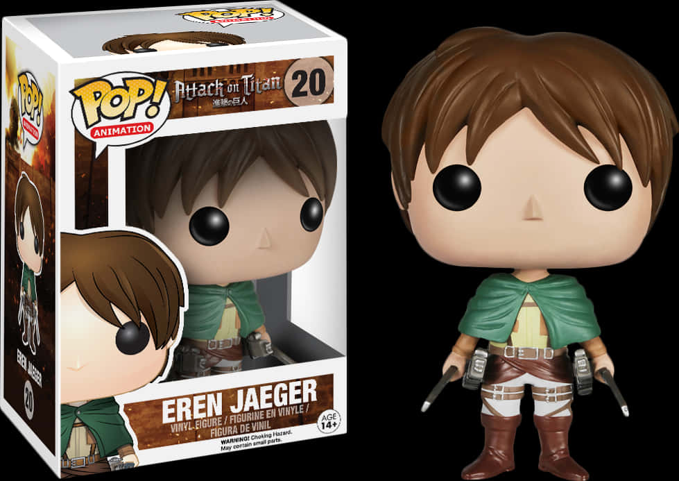 Eren Jaeger Funko Pop Figure PNG image