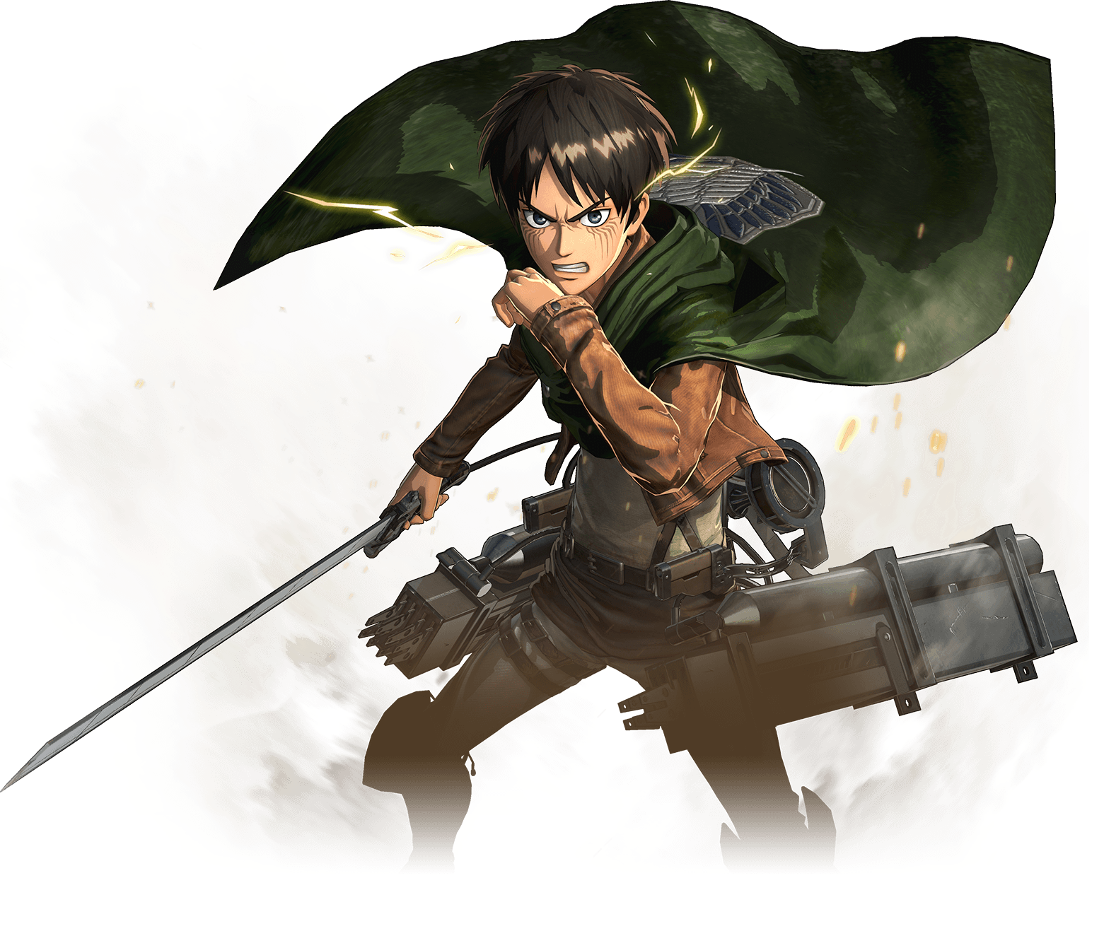 Eren Yeager Attackon Titan Action Pose PNG image