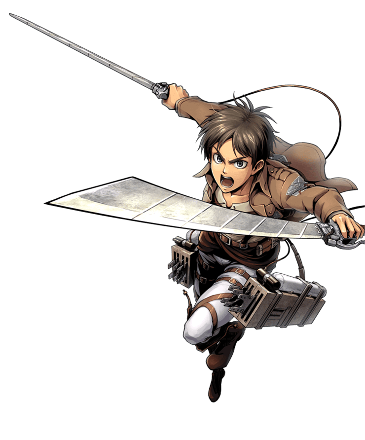 Eren Yeager Attackon Titan Action Pose PNG image