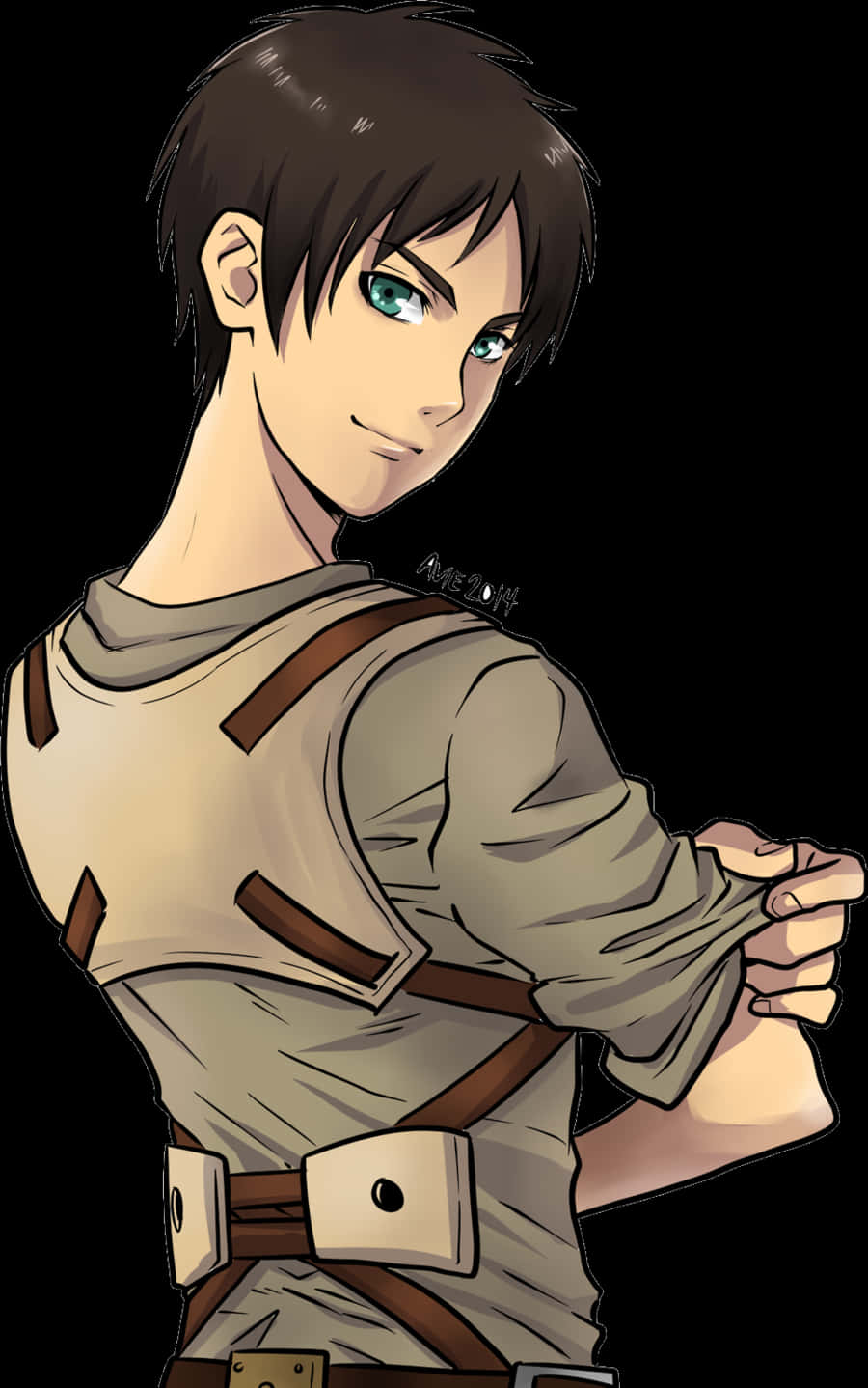 Eren Yeager Attackon Titan Illustration PNG image