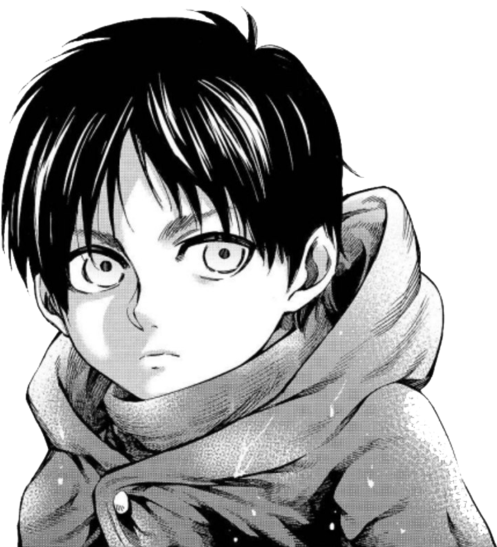 Eren Yeager Intense Gaze Manga Art PNG image