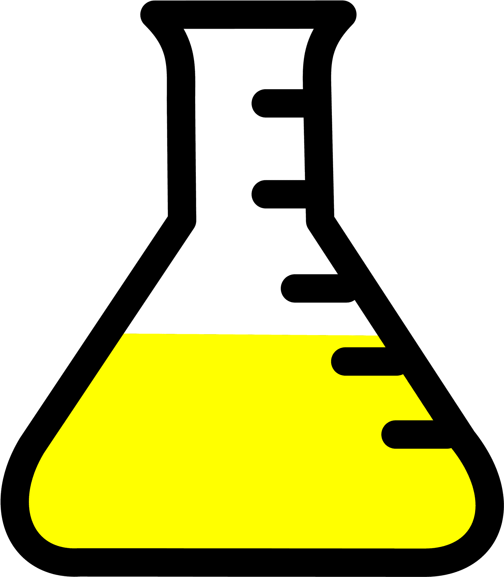 Erlenmeyer Flask Yellow Liquid PNG image