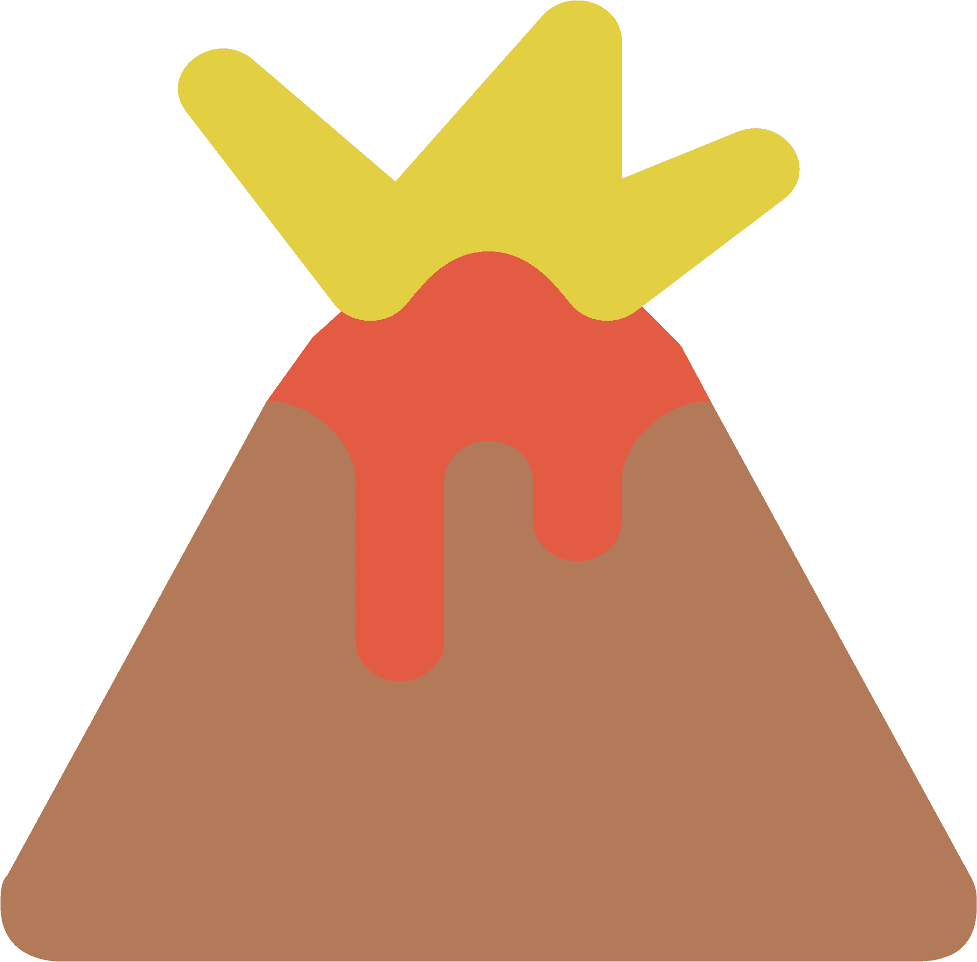 Erupting Volcano Icon PNG image