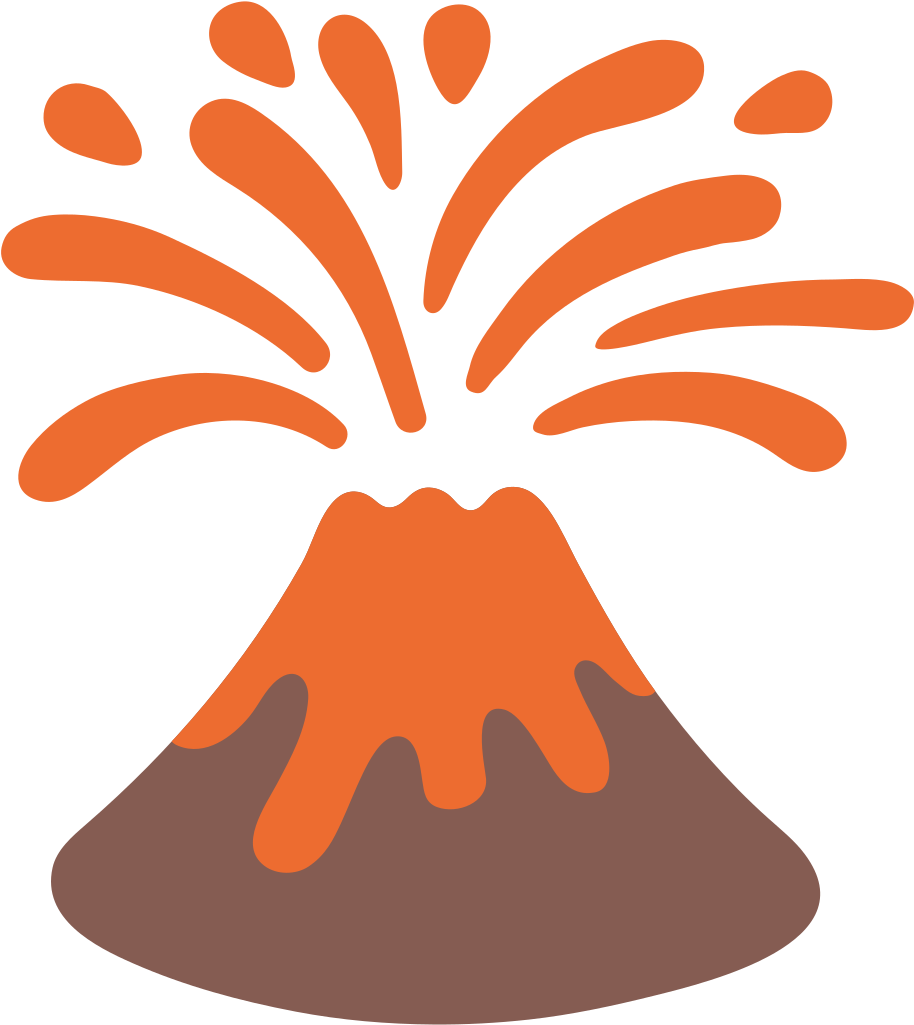 Erupting Volcano Icon PNG image