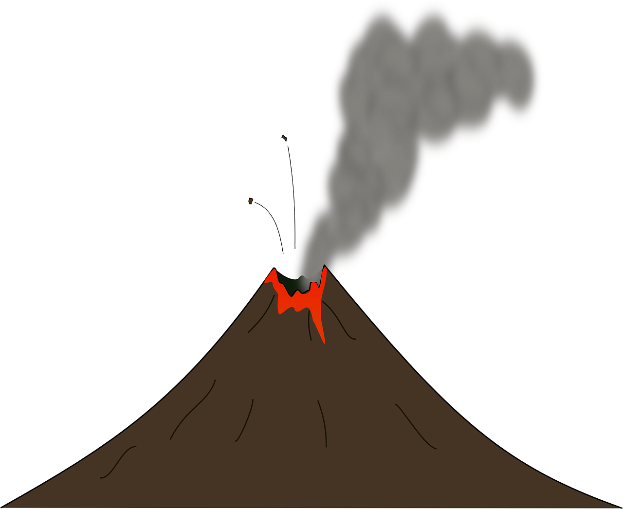 Erupting Volcano Illustration PNG image