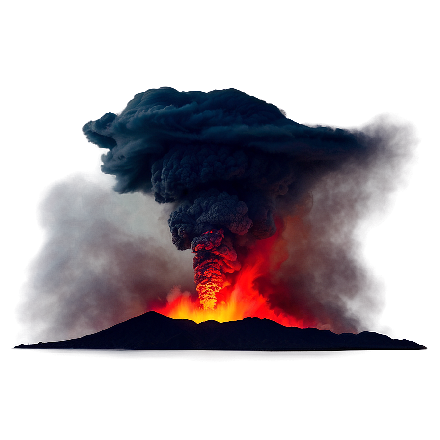 Erupting Volcano Red Sky Png Orh53 PNG image