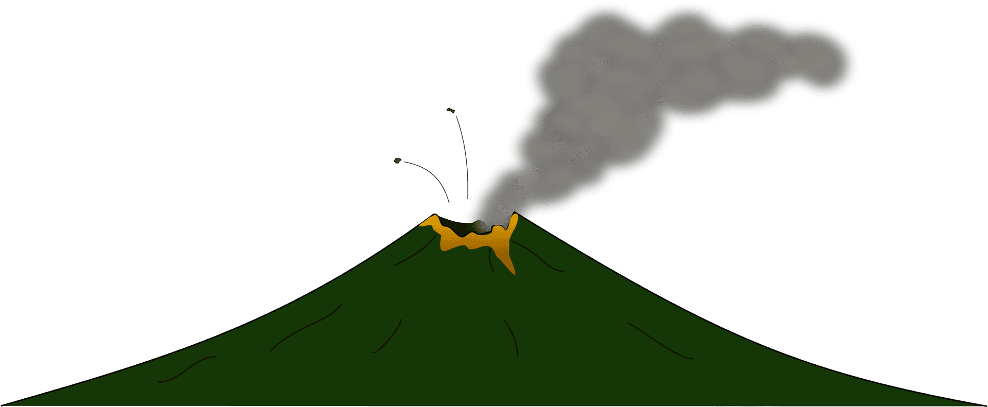 Erupting Volcano Smoke Plume PNG image