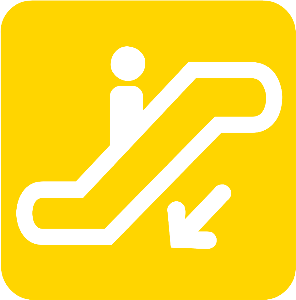 Escalator Sign Icon PNG image