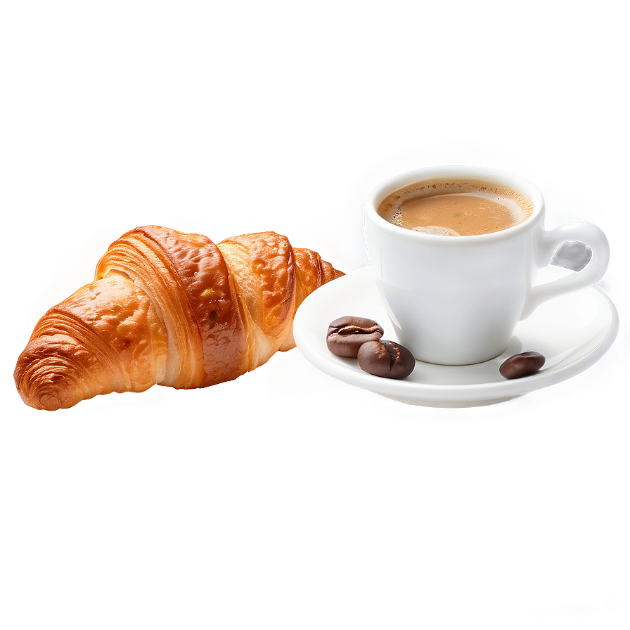 Espresso And Croissant Png Rrt PNG image