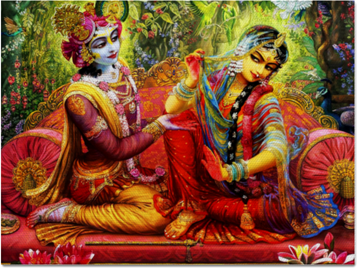 Eternal Love Radha Krishna Art PNG image