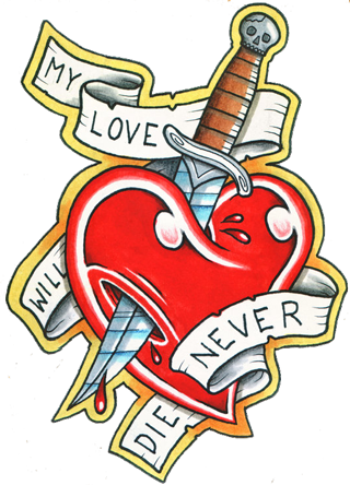 Eternal Love Tattoo Design PNG image