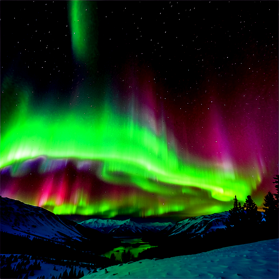 Ethereal Aurora Borealis View Png Jhd PNG image