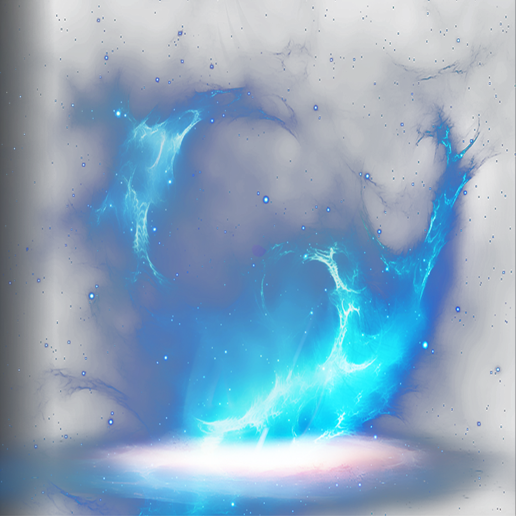 Ethereal Blue Flame Nebula PNG image