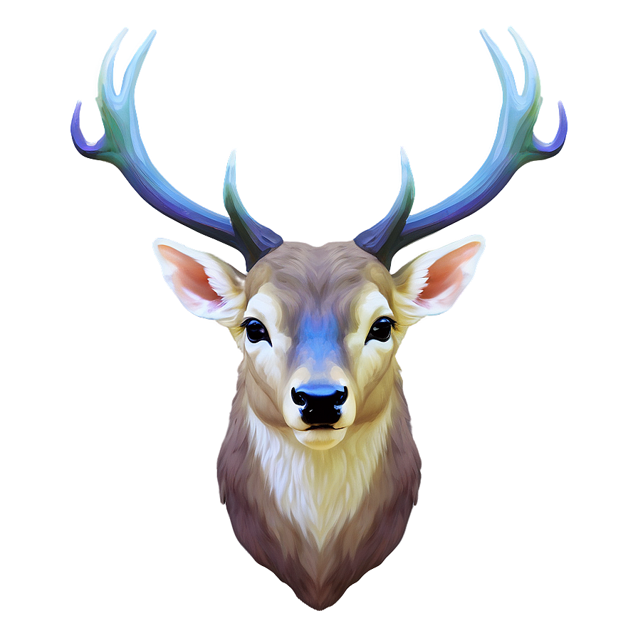 Ethereal Deer Head Dreamy Art Png 06212024 PNG image