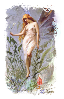 Ethereal Fairyin Garden PNG image