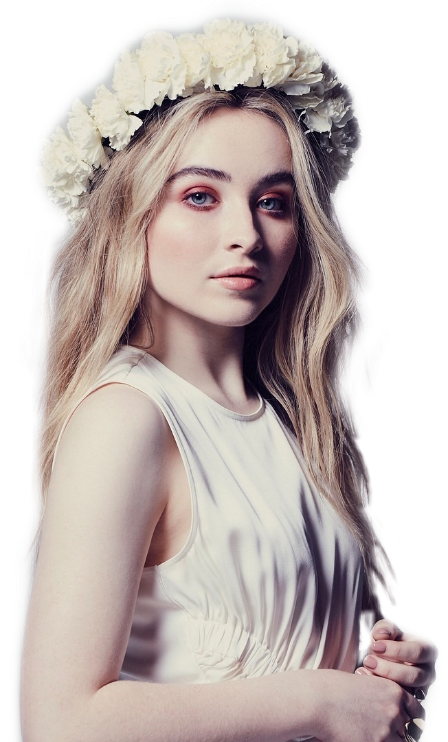 Ethereal Floral Crown Portrait PNG image