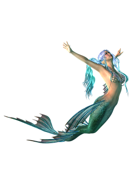 Ethereal Mermaid Reaching Out PNG image
