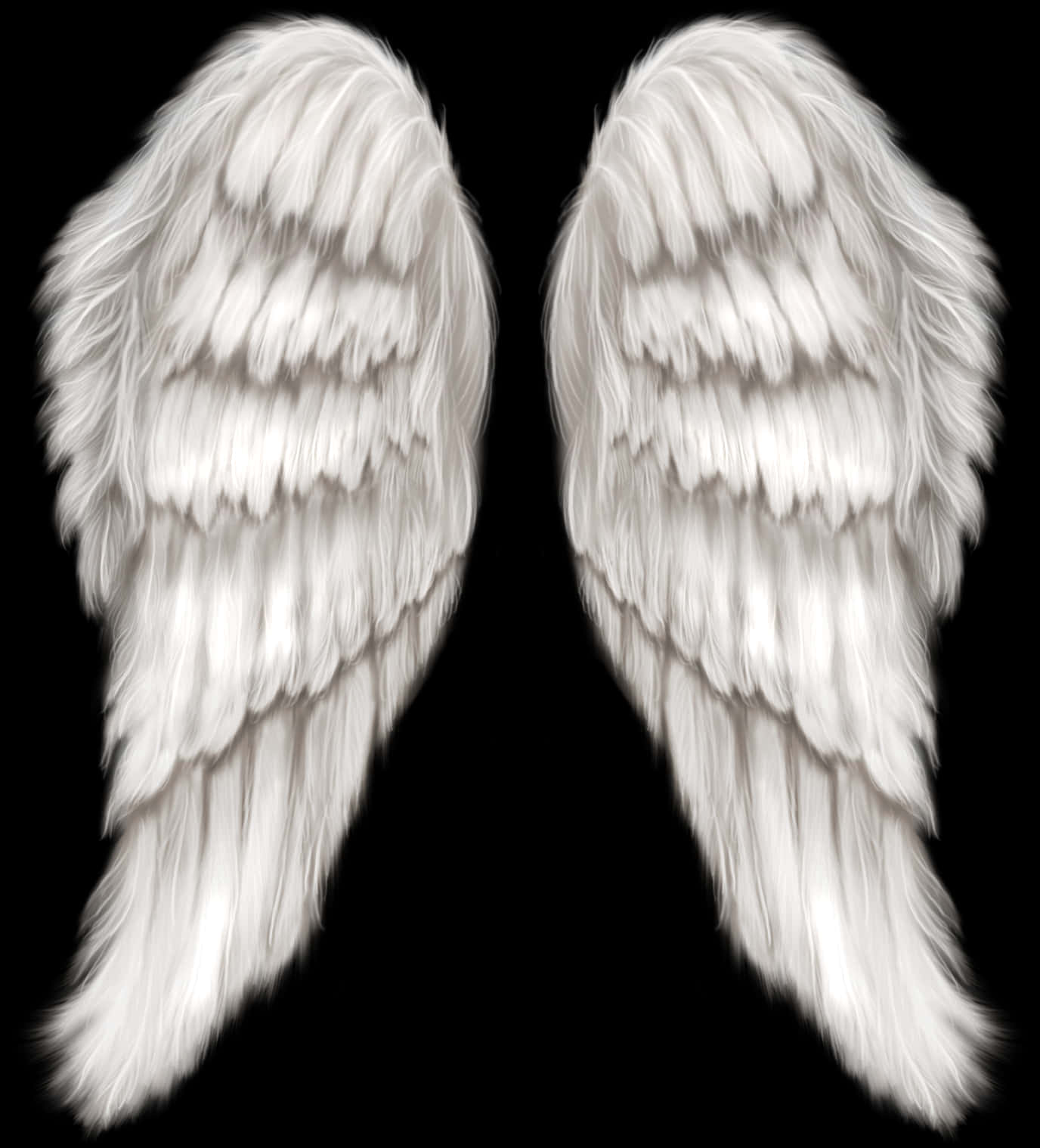 Ethereal White Angel Wings PNG image