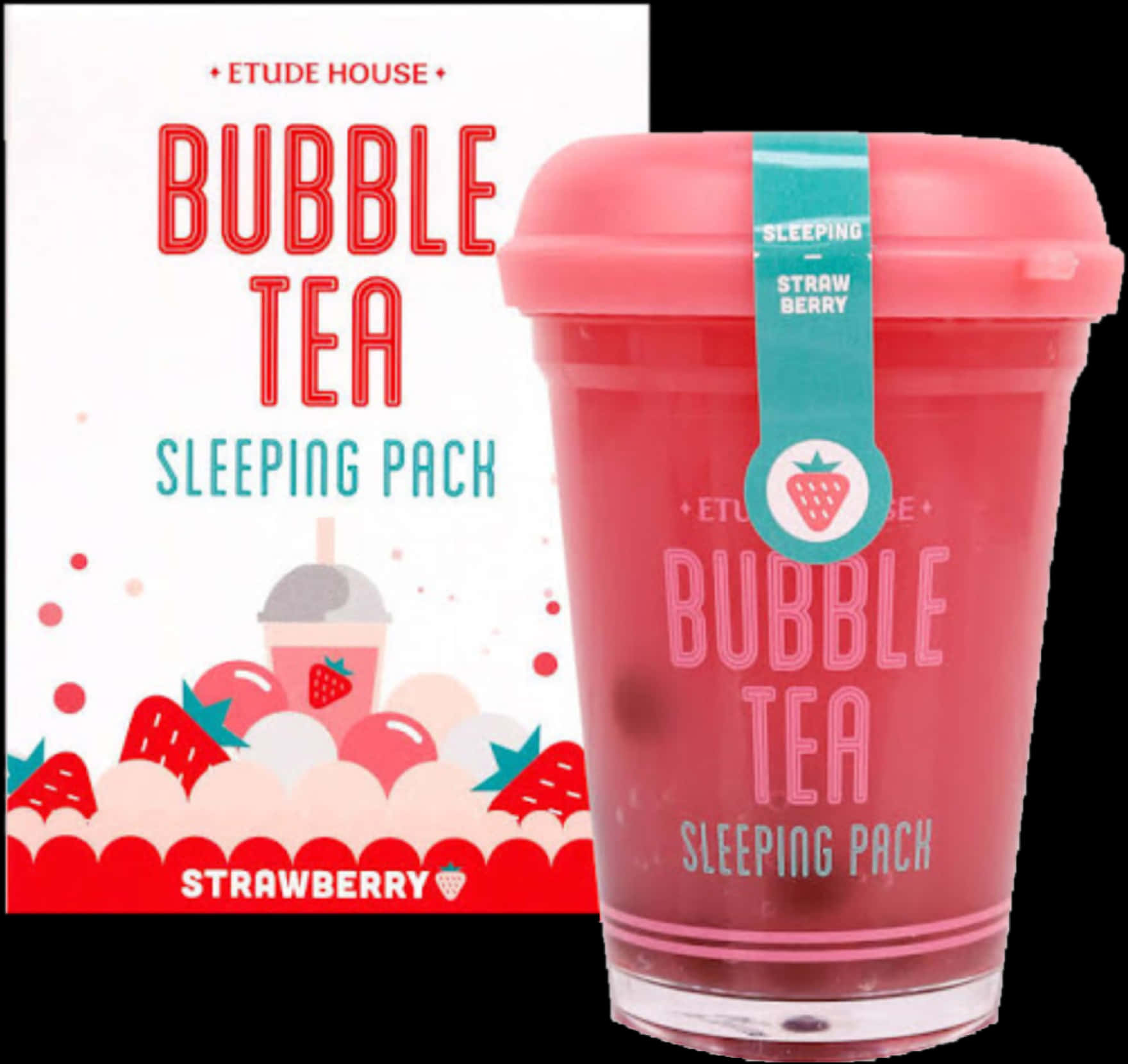 Etude House Bubble Tea Sleeping Pack Strawberry PNG image