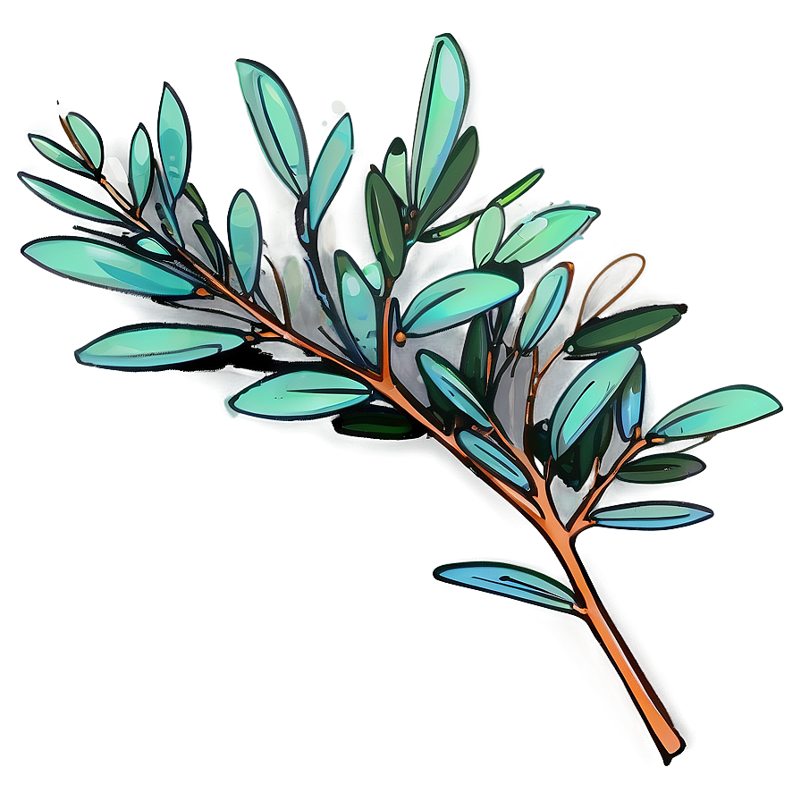 Eucalyptus Leaves Sketch Png Qiv PNG image