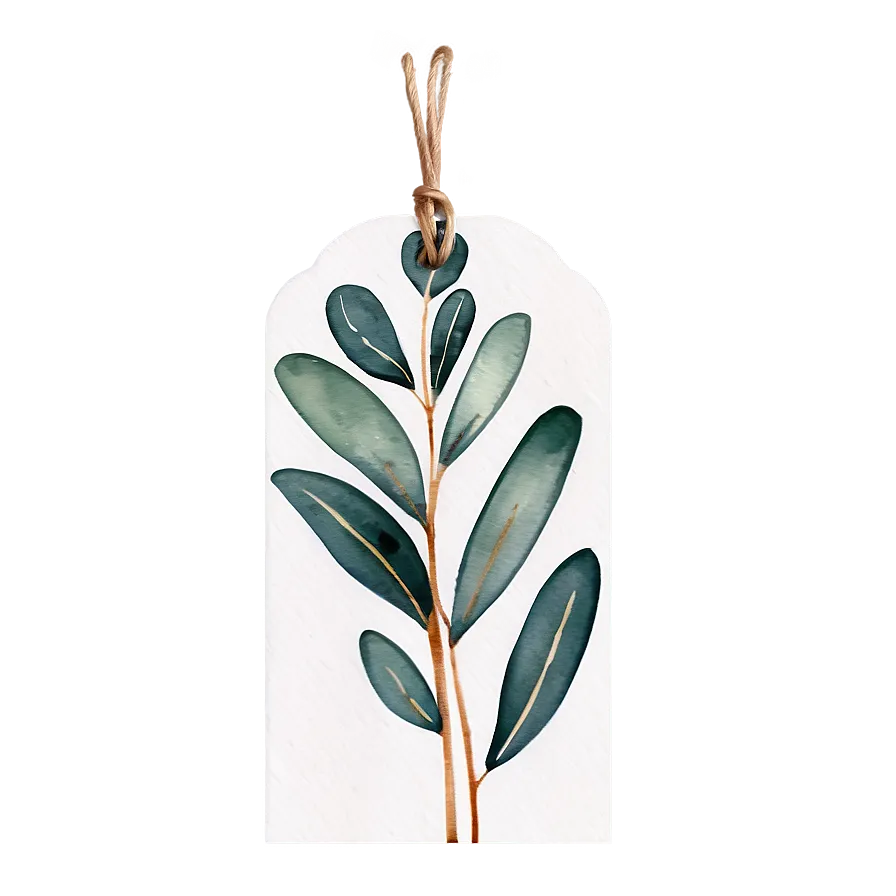 Eucalyptus Watercolor Favor Tag PNG 06272024 PNG image