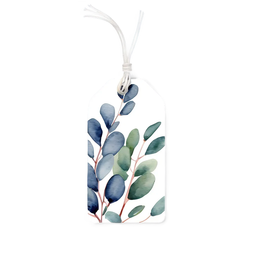 Eucalyptus Watercolor Favor Tag PNG Fsk PNG image