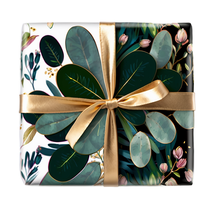 Eucalyptus Watercolor Gift Wrap Png 06272024 PNG image