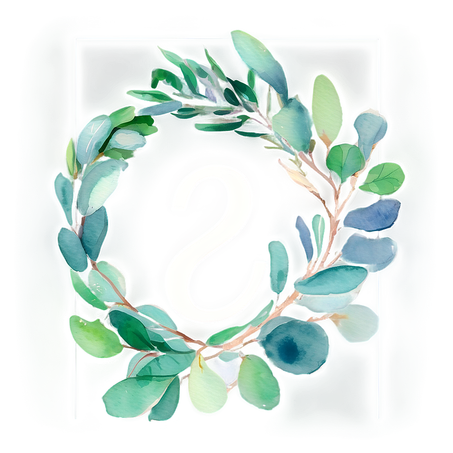 Eucalyptus Watercolor Table Number Png 06272024 PNG image