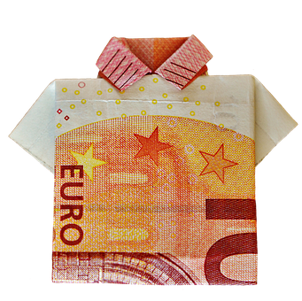 Euro Bill Origami Shirt PNG image