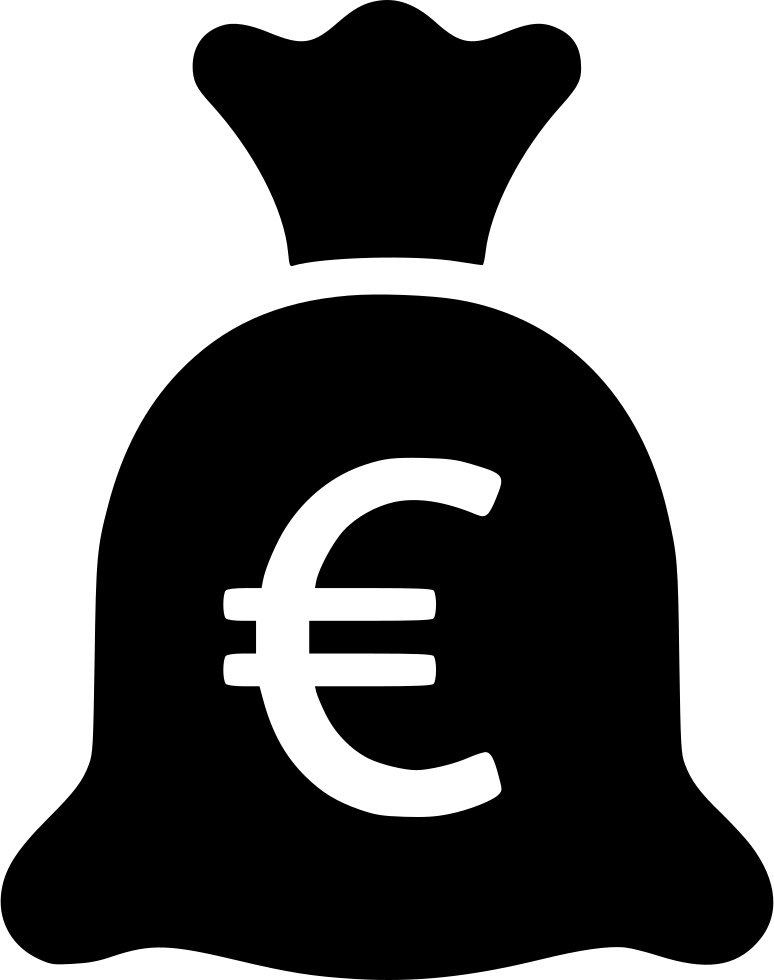 Euro Currency Symbolon Money Bag Icon PNG image