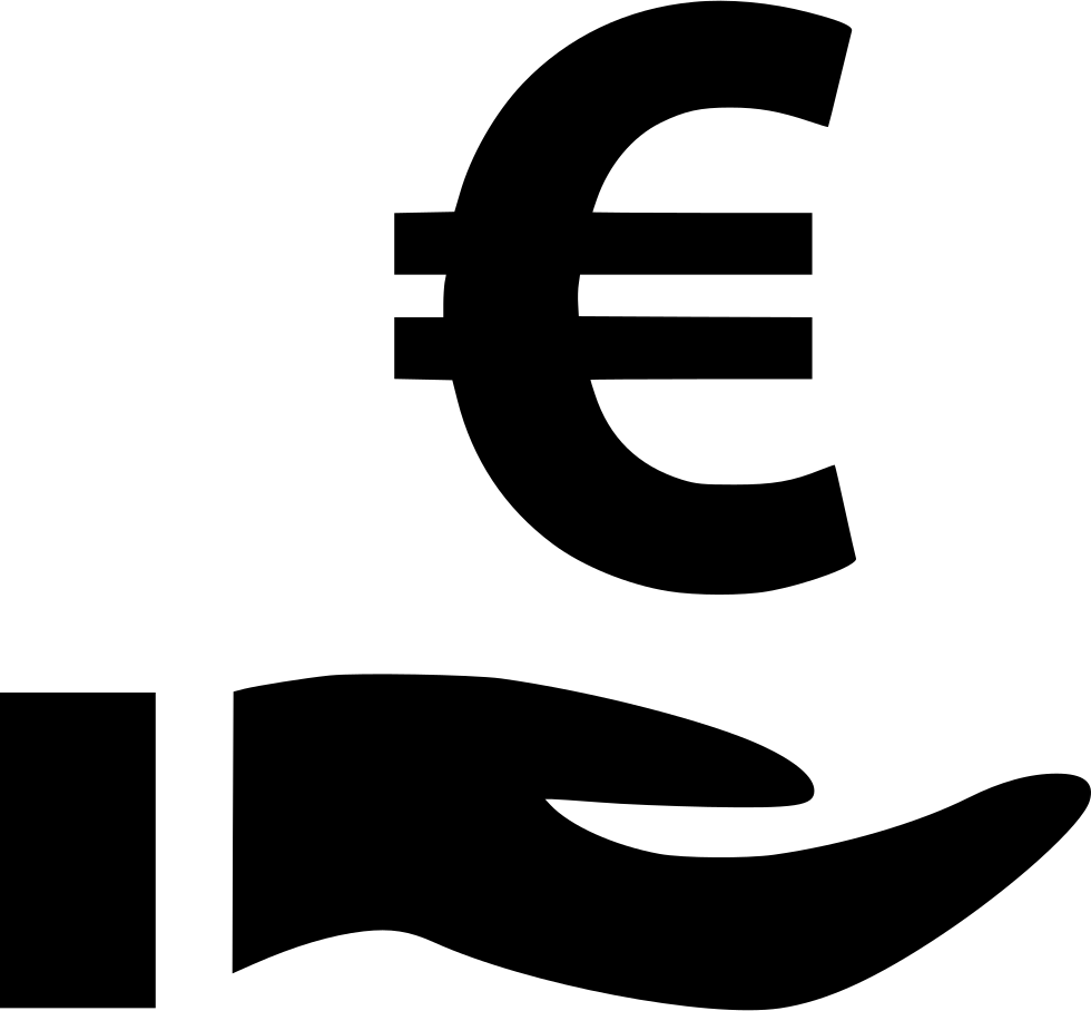 Euro Symbolon Hand Silhouette PNG image