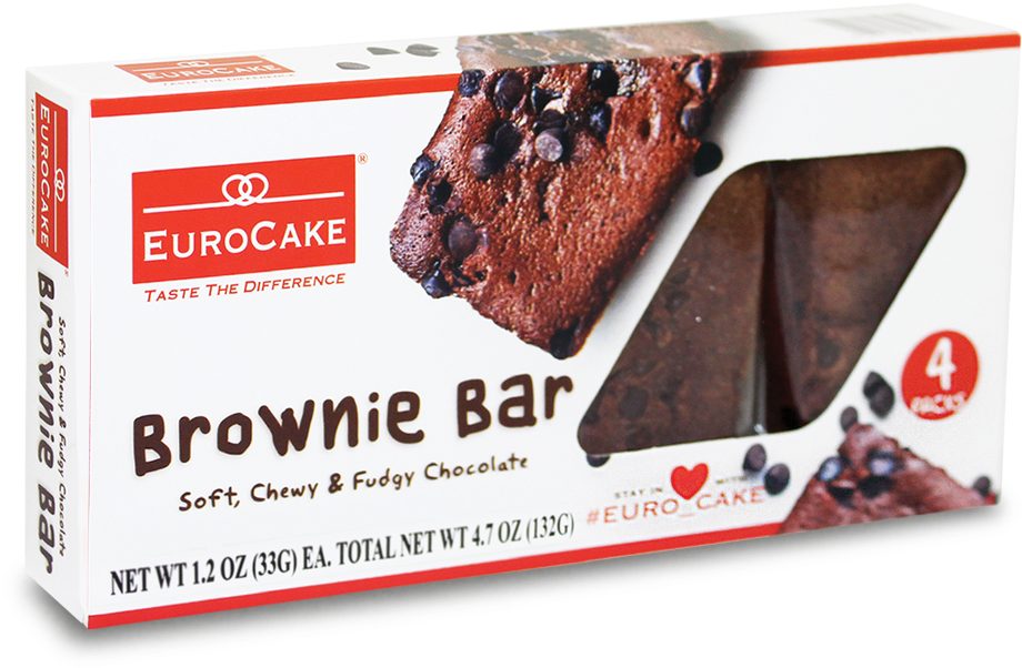 Eurocake Brownie Bar Packaging PNG image