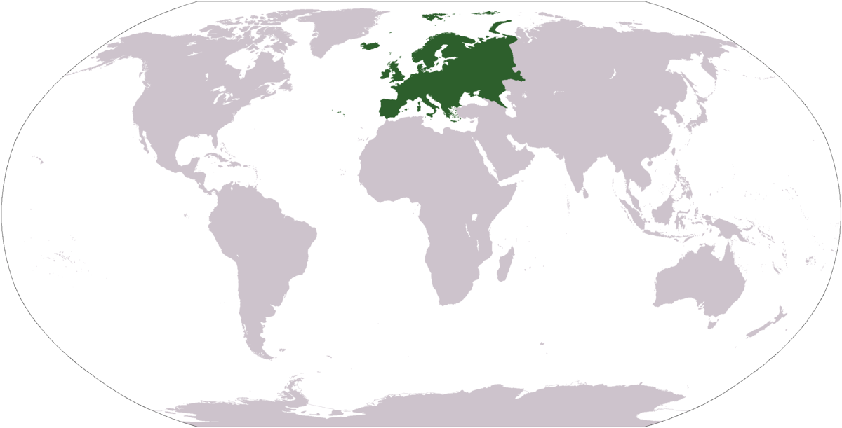 Europe Highlighted World Map PNG image