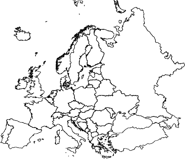 Europe Outline Map PNG image