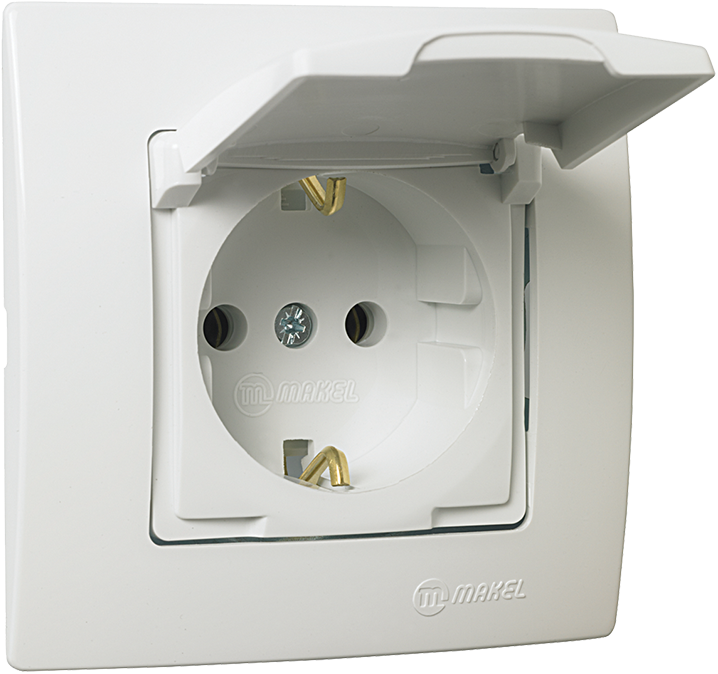 European Style Electrical Outlet With Cover PNG image