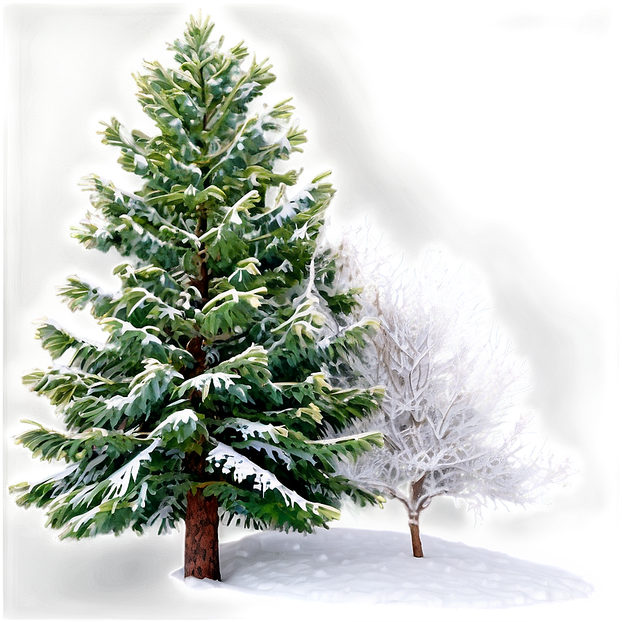 Evergreen Tree In Winter Png 06212024 PNG image