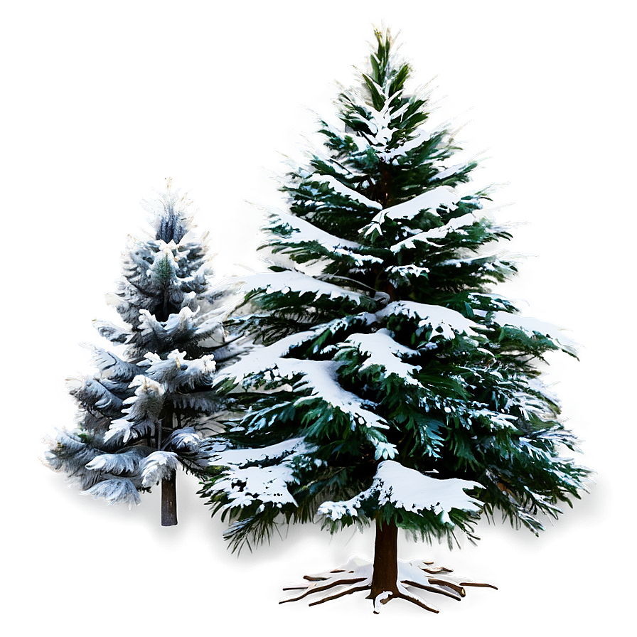 Evergreen Tree In Winter Png 90 PNG image